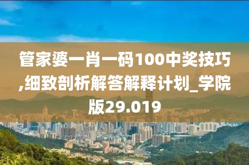 管家婆一肖一碼100中獎(jiǎng)技巧,細(xì)致剖析解答解釋計(jì)劃_學(xué)院版29.019