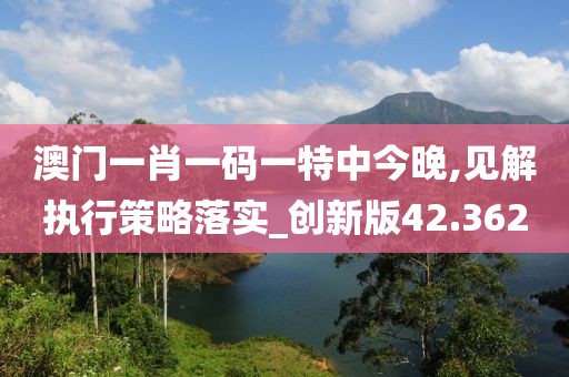 澳門(mén)一肖一碼一特中今晚,見(jiàn)解執(zhí)行策略落實(shí)_創(chuàng)新版42.362
