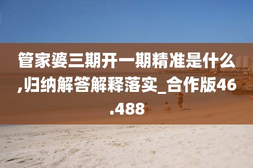 管家婆三期開一期精準(zhǔn)是什么,歸納解答解釋落實(shí)_合作版46.488