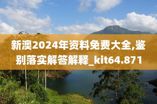 新澳2024年資料免費大全,鑒別落實解答解釋_kit64.871