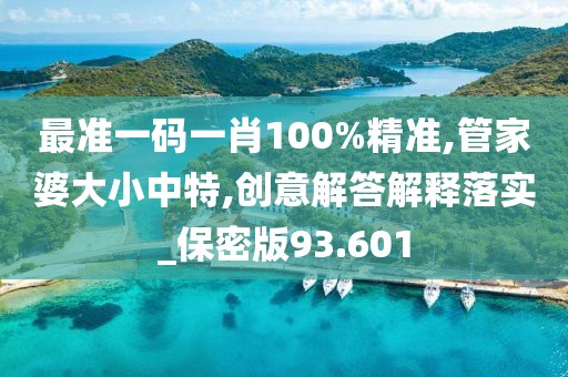 最準(zhǔn)一碼一肖100%精準(zhǔn),管家婆大小中特,創(chuàng)意解答解釋落實_保密版93.601