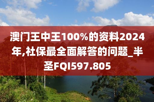 澳門王中王100%的資料2024年,社保最全面解答的問題_半圣FQI597.805