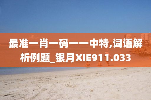 最準(zhǔn)一肖一碼一一中特,詞語解析例題_銀月XIE911.033