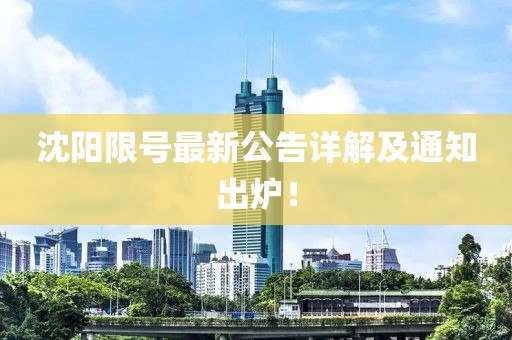 沈陽限號最新公告詳解及通知出爐！