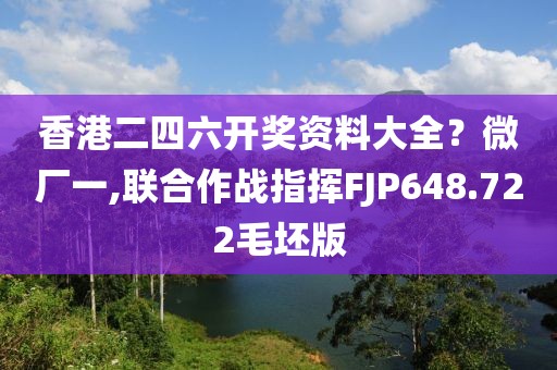 香港二四六開獎(jiǎng)資料大全？微廠一,聯(lián)合作戰(zhàn)指揮FJP648.722毛坯版