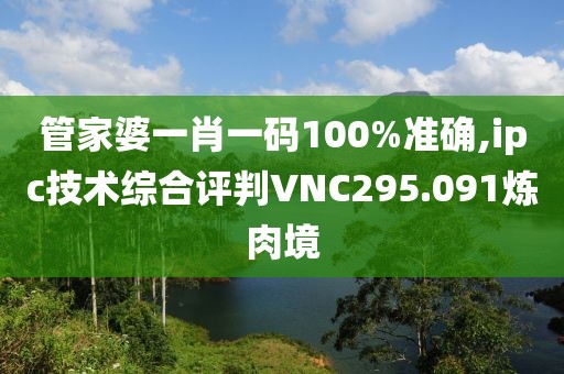 管家婆一肖一碼100%準(zhǔn)確,ipc技術(shù)綜合評判VNC295.091煉肉境