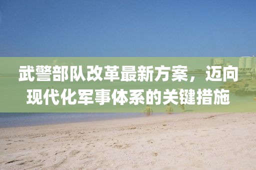 武警部隊改革最新方案，邁向現(xiàn)代化軍事體系的關(guān)鍵措施