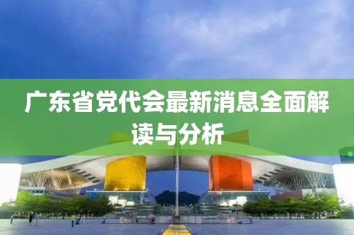 廣東省黨代會最新消息全面解讀與分析