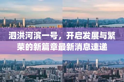泗洪河濱一號，開啟發(fā)展與繁榮的新篇章最新消息速遞