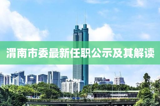 渭南市委最新任職公示及其解讀