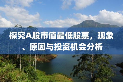 探究A股市值最低股票，現(xiàn)象、原因與投資機(jī)會(huì)分析