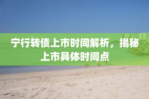 寧行轉(zhuǎn)債上市時間解析，揭秘上市具體時間點