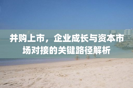 并購(gòu)上市，企業(yè)成長(zhǎng)與資本市場(chǎng)對(duì)接的關(guān)鍵路徑解析