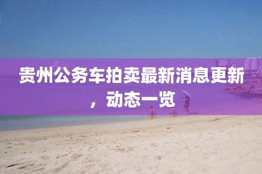 貴州公務(wù)車拍賣最新消息更新，動態(tài)一覽