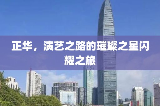 正華，演藝之路的璀璨之星閃耀之旅