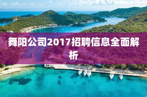 舞陽公司2017招聘信息全面解析