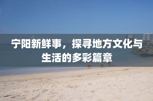 寧陽(yáng)新鮮事，探尋地方文化與生活的多彩篇章