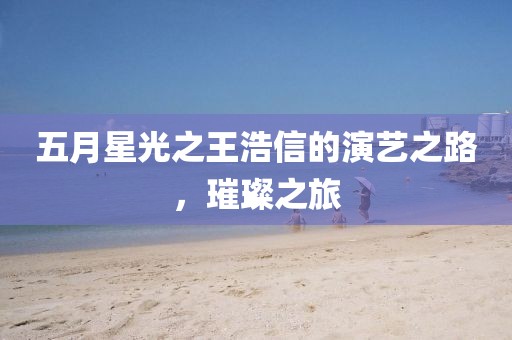 五月星光之王浩信的演藝之路，璀璨之旅