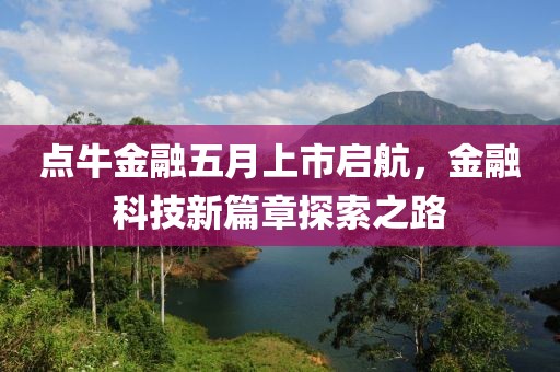 點(diǎn)牛金融五月上市啟航，金融科技新篇章探索之路