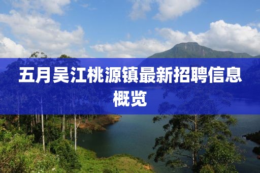 五月吳江桃源鎮(zhèn)最新招聘信息概覽