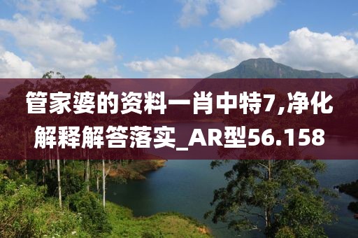 管家婆的資料一肖中特7,凈化解釋解答落實_AR型56.158