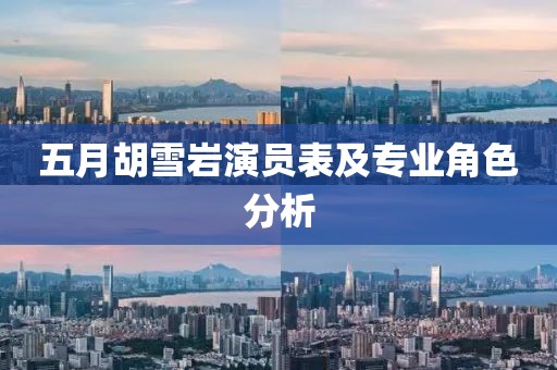 五月胡雪巖演員表及專業(yè)角色分析