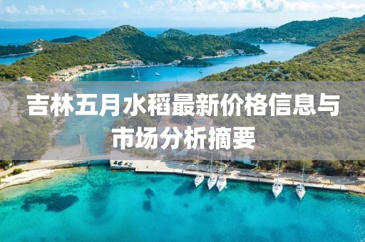 吉林五月水稻最新價(jià)格信息與市場分析摘要