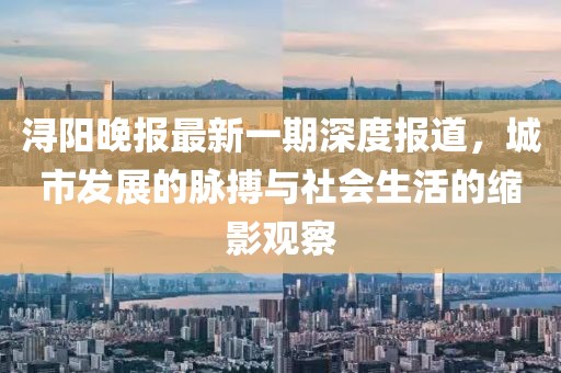 潯陽(yáng)晚報(bào)最新一期深度報(bào)道，城市發(fā)展的脈搏與社會(huì)生活的縮影觀察