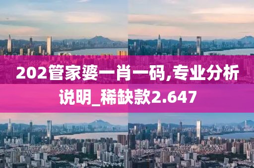 202管家婆一肖一碼,專業(yè)分析說明_稀缺款2.647