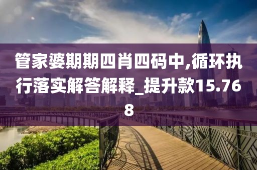 管家婆期期四肖四碼中,循環(huán)執(zhí)行落實解答解釋_提升款15.768