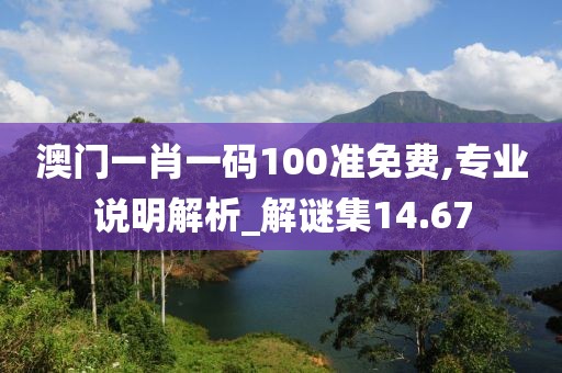 澳門一肖一碼100準(zhǔn)免費(fèi),專業(yè)說明解析_解謎集14.67