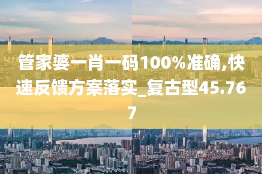 管家婆一肖一碼100%準確,快速反饋方案落實_復古型45.767
