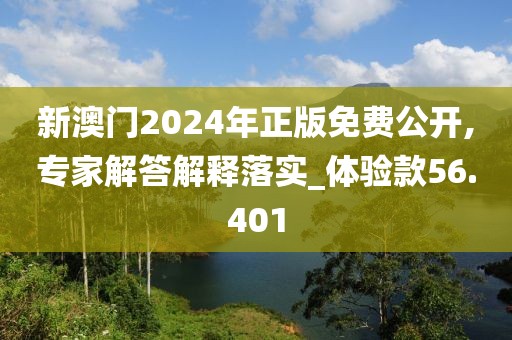 新澳門2024年正版免費公開,專家解答解釋落實_體驗款56.401