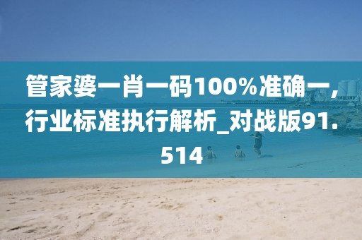 管家婆一肖一碼100%準確一,行業(yè)標準執(zhí)行解析_對戰(zhàn)版91.514