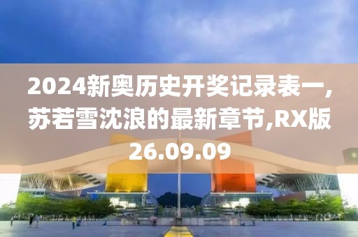 2024新奧歷史開獎記錄表一,蘇若雪沈浪的最新章節(jié),RX版26.09.09