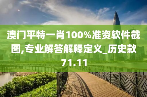 澳門平特一肖100%準(zhǔn)資軟件截圖,專業(yè)解答解釋定義_歷史款71.11