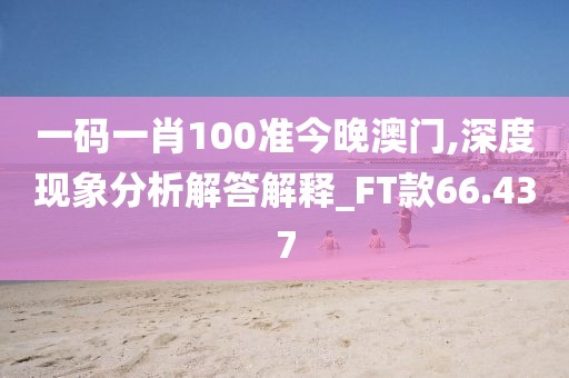 一碼一肖100準(zhǔn)今晚澳門,深度現(xiàn)象分析解答解釋_FT款66.437