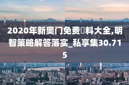 2020年新奧門免費資料大全,明智策略解答落實_私享集30.715