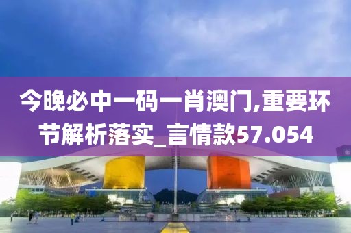 今晚必中一碼一肖澳門,重要環(huán)節(jié)解析落實_言情款57.054
