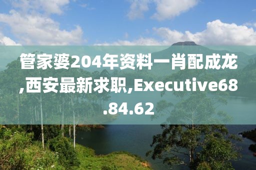管家婆204年資料一肖配成龍,西安最新求職,Executive68.84.62
